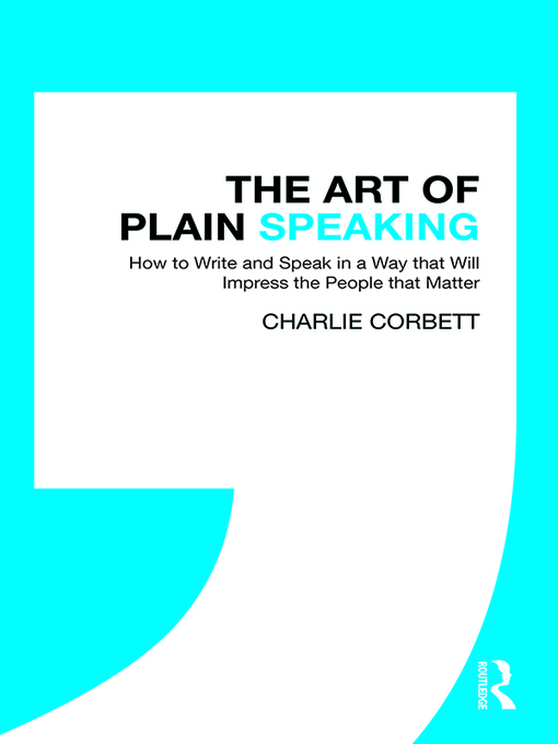 Title details for The Art of Plain Speaking by Charlie Corbett - Available